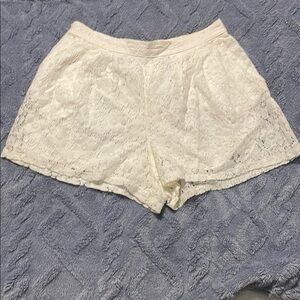 Cream Lace Shorts